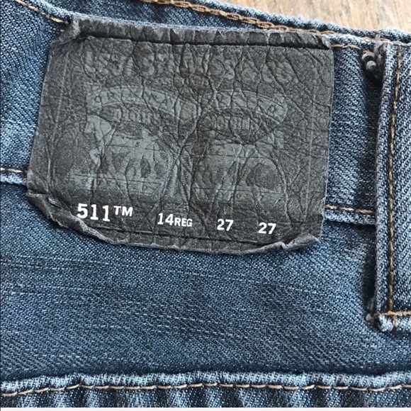 🎈Levi’s 511 Slim Jeans Boys size 14R 27W x 27L - Picture 4 of 8